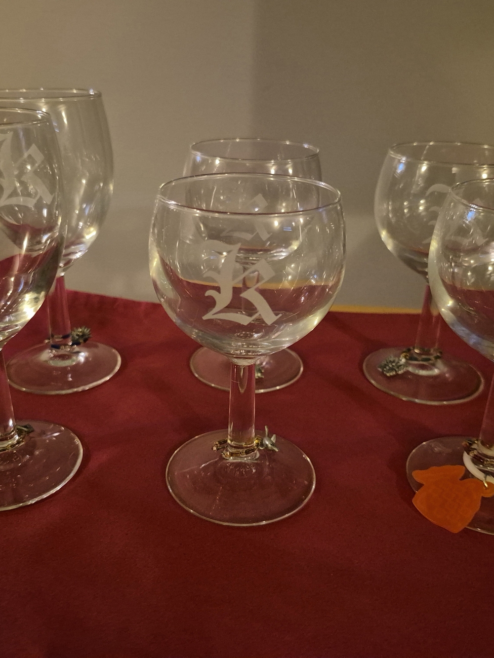 Clear Wine Glasses with Etched Monogram ***2 4 1 SALE ON ALL INVENTORY***